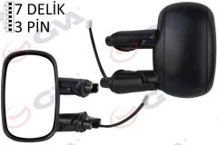 DIŞ DİKİZ AYNASI SOL ELEKTRİKLİ ASTARLI FIAT DOBLO 00>10 KONVEKS 3 FİŞ