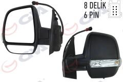 DIŞ DİKİZ AYNASI SOL DOBLO 11> ELEKTRİKLİ ISITMALI SİNYALLİ ÇİFT CAM KONVEKS 6 FİŞ VM-669EHPL