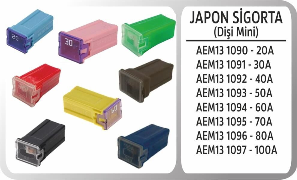 AEM13 1097 JAPON SIGORTA DISI MINI 100A - Görsel 1