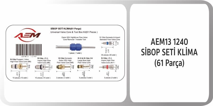 AEM13 1240 SİBOP SETİ KLİMA 61 ADET - Görsel 1