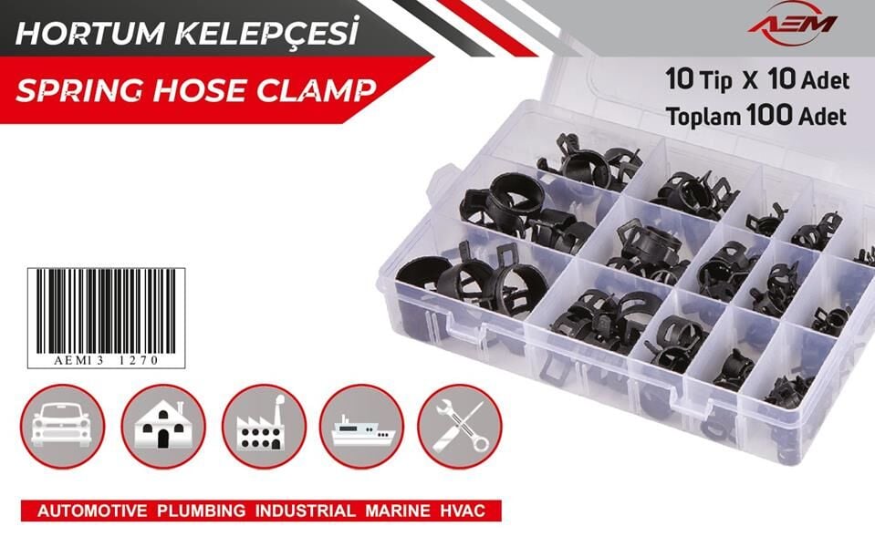 AEM13 1270 HORTUM KELEPÇESİ METAL YENİ TİP 100 adet - Görsel 1