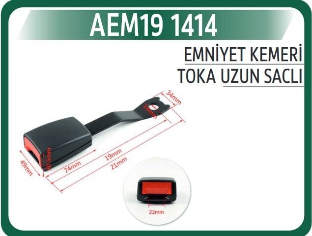 AEM19 1414 EMNİYET KEMERİ TOKASI UZUN SACLI - Görsel 1