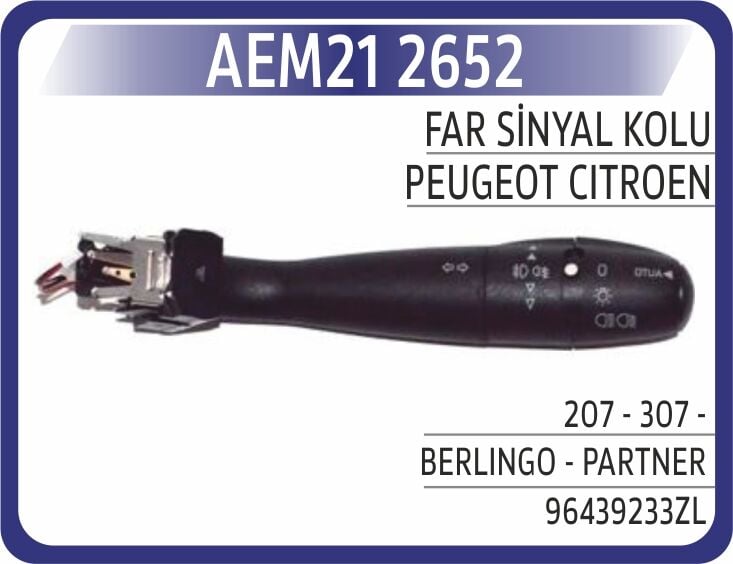 AEM21 2652 FAR SİNYAL KOLU 207 - 307 - BERLINGO - PARTNER - Görsel 1