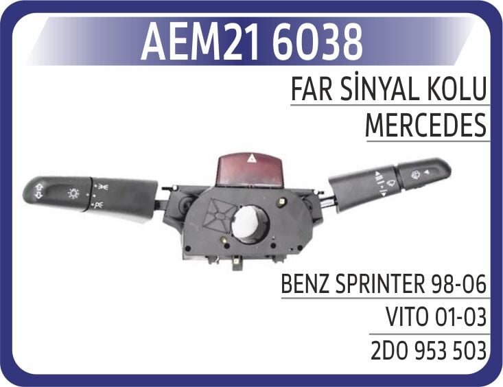 AEM21 6038 SILECEK / SINYAL KOLU MERCEDES W638 B901>B904 . VW LT 28-35-46 - Görsel 1