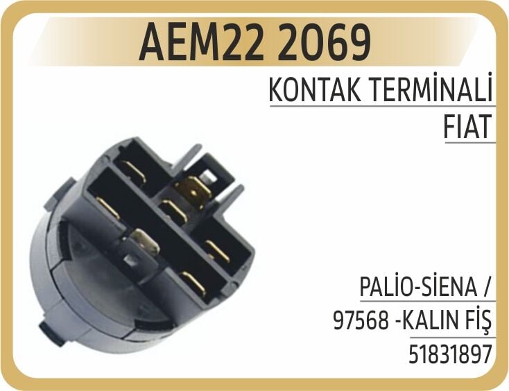 AEM22 2069 KONTAK TERMİNALİ PALİO-SİENA /97568 -KALIN FİŞ - Görsel 1