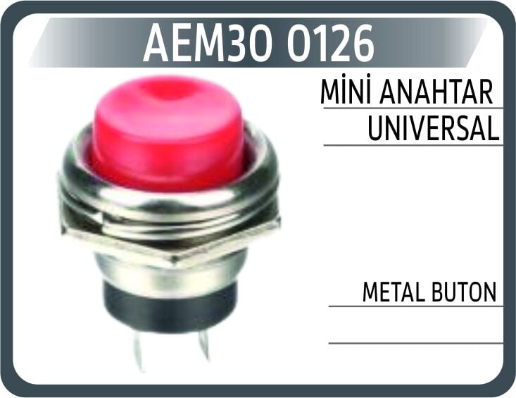 AEM30 0126 MİNİ ANAHTAR UNIVERSAL METAL BUTON - Görsel 1