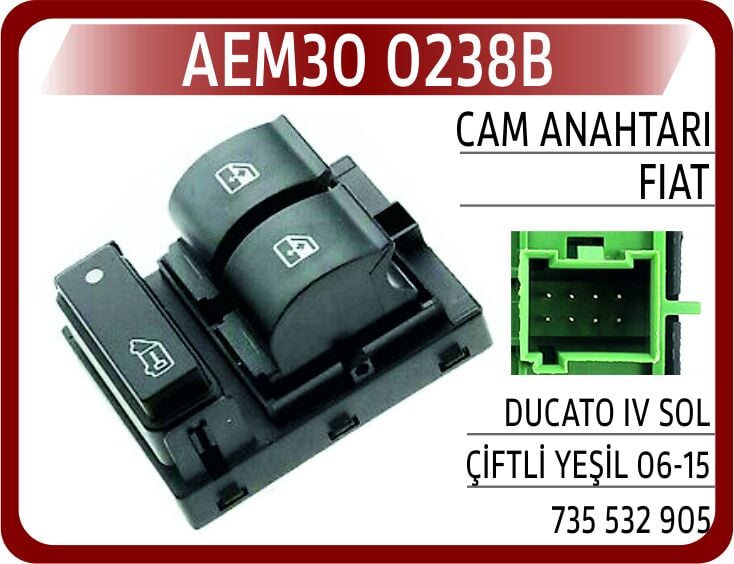 AEM30 0238B CAM ANAHTARI FIAT DUCATO IV SOL ÇİFTLİ YEŞİL 06-15 - Görsel 1