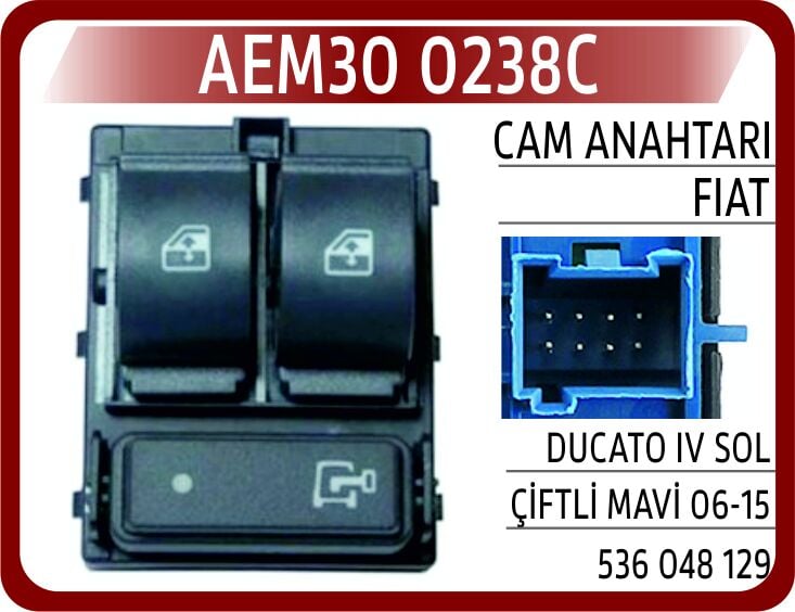AEM30 0238C CAM ANAHTARI FIAT DUCATO IV SOL ÇİFTLİ MAVİ 06-15 - Görsel 1
