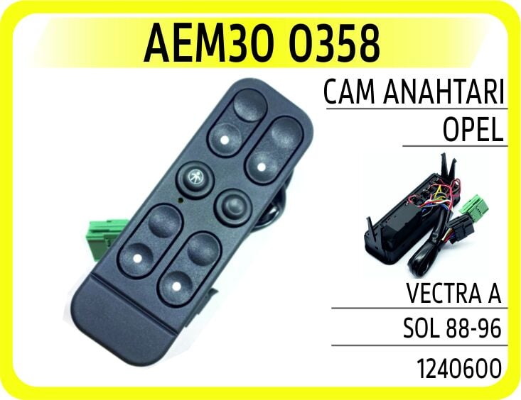 AEM30 0358 CAM AÇMA ANAHTARI DÜĞMESİ SOL DÖRTLÜ OPEL VECTRA A 88>95 - Görsel 1