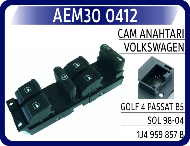 AEM30 0412 CAM ANAHTARI VW GOLF 4 PASSAT B5 SOL 98-04 - Görsel 1