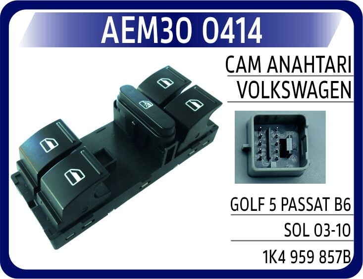 AEM30 0414 CAM ANAHTARI VW GOLF 5 PASSAT B6 SOL 03-10 - Görsel 1