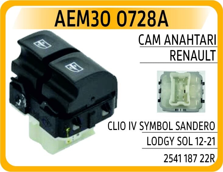 AEM30 0728A CAM ANAHTARI RENAULT CLIO IV SYMBOL SANDERO LODGY - Görsel 1