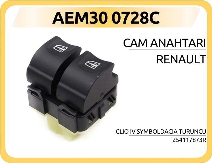 AEM30 0728C CAM ANAHTARI RENAULT CLIO IV SYMBOL DACIA TURUNCU - Görsel 1