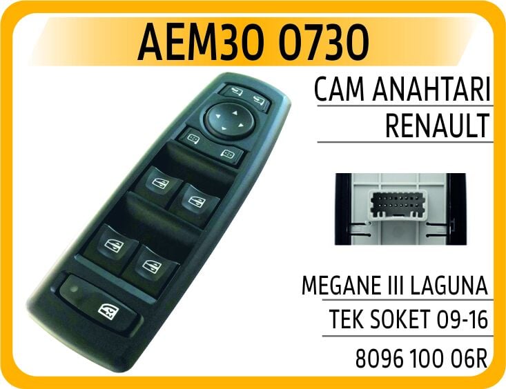 AEM30 0730 CAM ANAHTARI RENAULT MEGANE III LAGUNA TEK SOKET 0 - Görsel 1