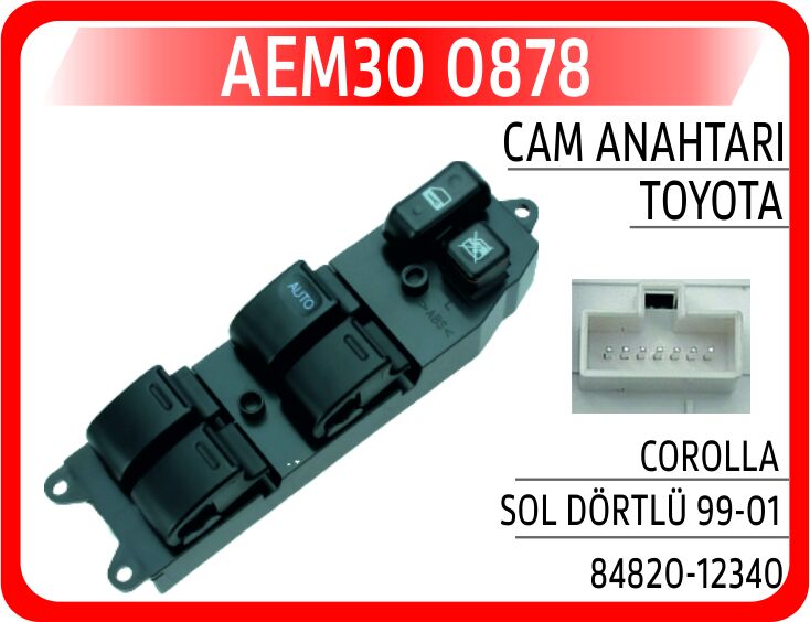 AEM30 0878 CAM ANAHTARI TOYOTA COROLLA SOL DÖRTLÜ 99-01 - Görsel 1
