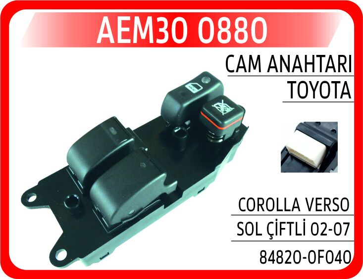 AEM30 0880 CAM AÇMA DÜĞMESİ SOL ÇİFTLİ TOYOTA COROLLA 1.4L 1.6L 4ZZ-FE 3ZZ-FE ZZE120 ZZE121 VVTi SEDAN 02-06 / 1.4L 1NDTV NDE120 04-06 / VERSO 1.6L 3ZZ-FE ZNR10 04-09 2.2L 2ADFTV AUR10 04-09 - Görsel 1
