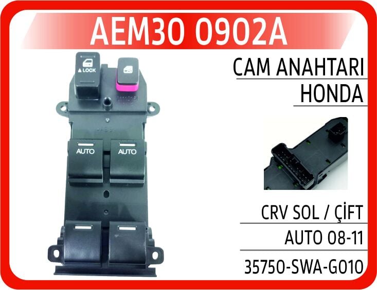AEM30 0902A CAM AÇMA DÜĞMESİ SOL TAKIM HONDA CR-V 2.0L 2.2L R20A2 N22A2 RE5 RE6 kasa 07-12 - Görsel 1