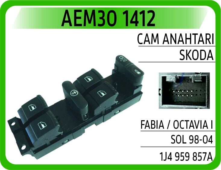 AEM30 1412 CAM ANAHTARI SKODA FABIA / OCTAVIA I SOL 98-04 - Görsel 1