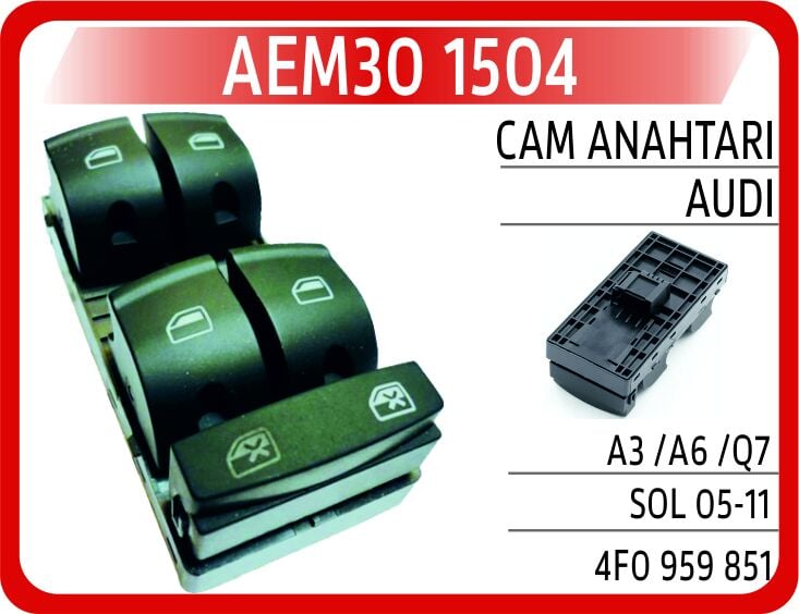 AEM30 1504 CAM ANAHTARI AUDI A3 /A6 /Q7 SOL 05-11 - Görsel 1