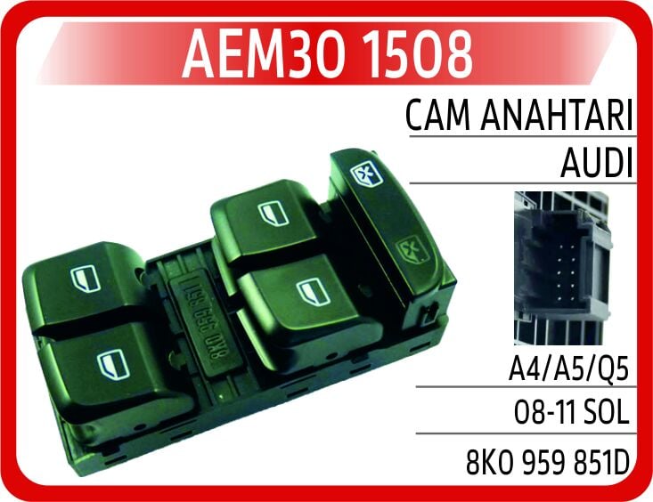 AEM30 1508 CAM ANAHTARI AUDI A4/A5/Q5 08-11 SOL - Görsel 1