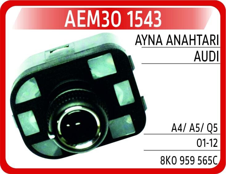 AEM30 1543 AYNA ANAHTARI AUDI A4/ A5/ Q5 01-12 - Görsel 1