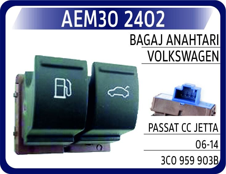 AEM30 2402 BAGAJ ANAHTARI VW PASSAT /CC /JETTA 06-14 - Görsel 1