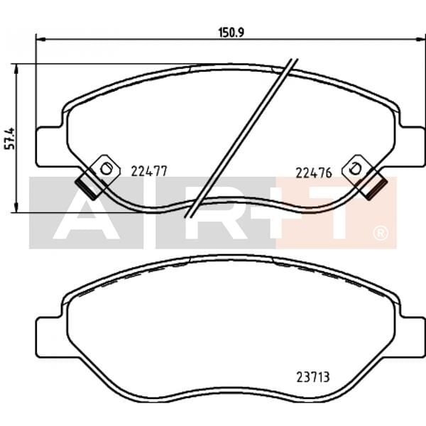 ART A01.3360 ON BALATA FIAT EGEA 15> 1.4 1.5 T4 HIBRIT 1.6 D K:19 MM G:151.1 MM BÜYÜK TİP - Görsel 1