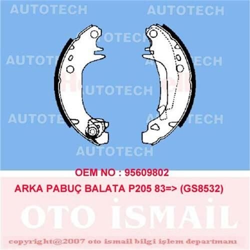 AUTOTECH PB4029 ARKA PABUÇ BALATA CITROEN VISA 1.6GTİ 1.7D 180x32 GS8532 - Görsel 1