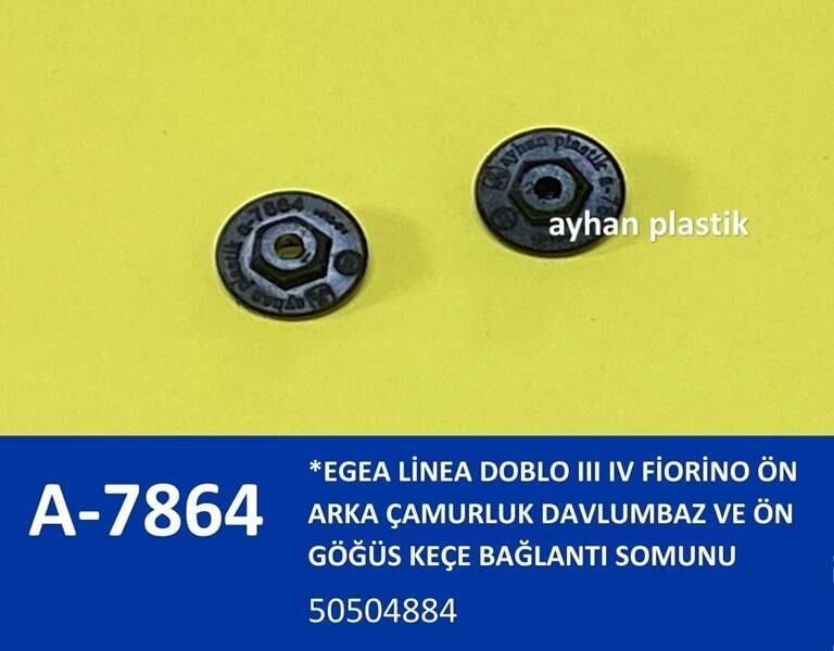 AYHAN A7864 ÖN ARKA ÇAMURLUK DAVLUMBAZ VE ÖN GÖĞÜS KEÇE BAĞLANTI SOMUNU EGEA LİNEA DOBLO III IV FİORİNO - Görsel 1