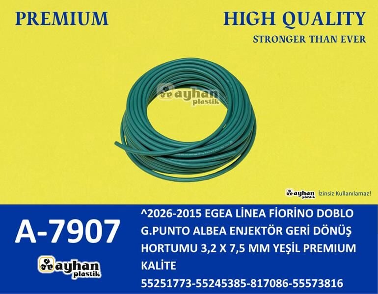 AYHAN A7907 ENJEKTÖR YAKIT GERI DÖNÜŞ HORTUMU OPEL ASTRA H-J CORSA D-E MERIVA A-COMBO-AGILA B 1.3 CDTI FIAT 500 1.3 MJT 95PS 1248CC-DOBLO 1.3 MJT 16 > ürün uzunluğu 25 metre - Görsel 1