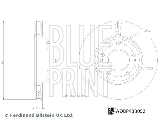 BLUEPRINT ADBP430052 ÖN FREN DİSKİ HAVA KANALLI MITSUBISHI L200 2.5L DI-D CR 4x2 KA4T 11-> 270 çap x 5 bijon - Adet d isk fiyatıdır - Görsel 1