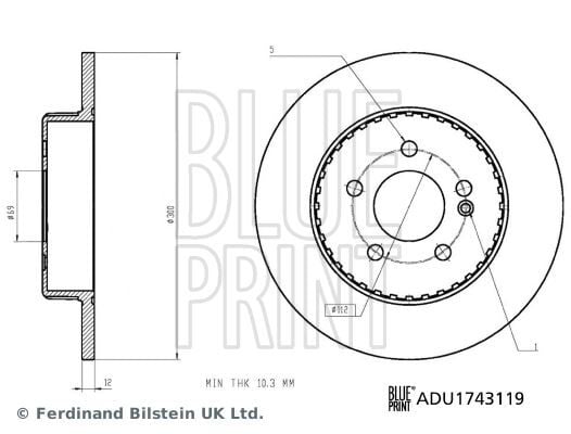 BLUEPRINT ADU1743119 FREN DISKI ARKA MERCEDES C-CLASS W205 S205 C205 A205 - Görsel 1
