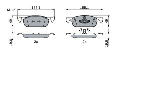 BOSCH 0986424021 ÖN FREN BALATASI RENAULT CLIO IV 12> SYMBOL III 13> DACIA SANDERO II 13> LOGAN MCV II 14> LOGAN II 13> 0.9TCe 1.0SCe 1.2 1.2TCe 1.5dCi 1.6 - Görsel 1