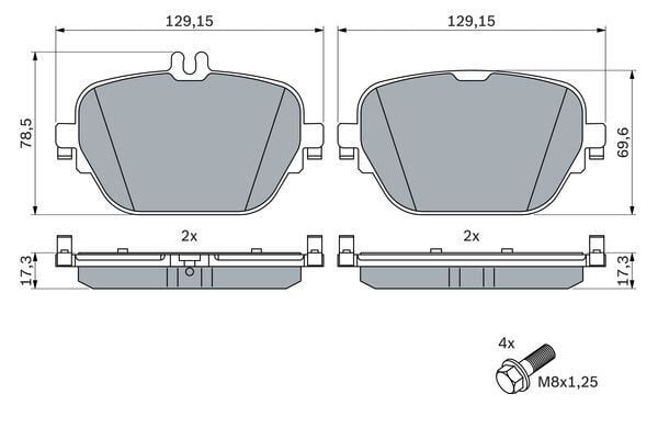 BOSCH 0986424858 FREN BALATASI ARKA MERCEDES X290 C257 W213 C238 N293 X253 C253 - Görsel 1