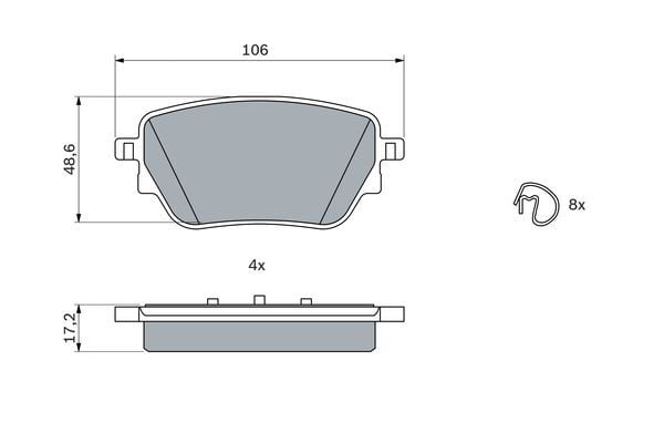 BOSCH 0986424889 FREN BALATASI ARKA MERCEDES W177 V177 W247 C118 X118 H247 X247 - Görsel 1