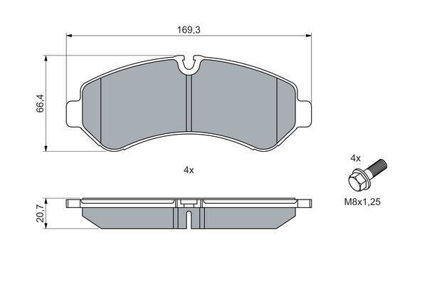 BOSCH 0986460013 FREN BALATASI ARKA MERCEDES SPRINTER B907 18> - Görsel 1