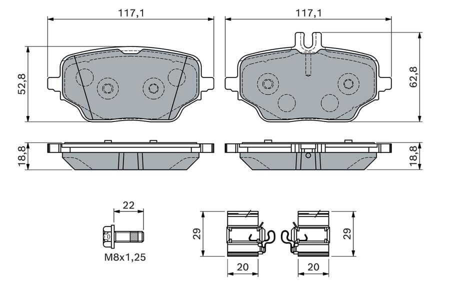 BOSCH 0986460154 FREN BALATASI ARKA MERCEDES GLE-CLASS V167 C167 - Görsel 1