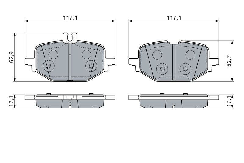 BOSCH 0986460163 FREN BALATASI ARKA MERCEDES W206 S206 C236 A236 W214 S214 C236 A236 - Görsel 1