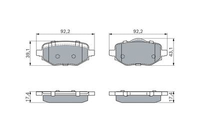BOSCH 0986460183 ARKA FREN BALATASI OTOMATİK EL FRENİ CORSA F-C4-208-2008-DS3 - Görsel 1