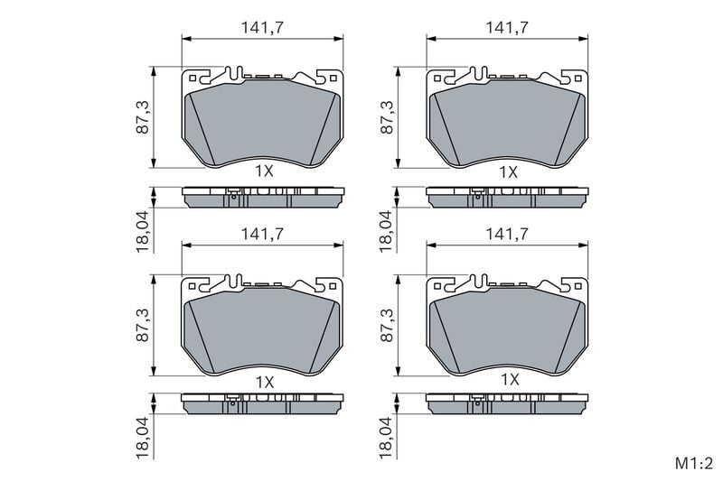 BOSCH 0986460288 FREN BALATASI ON MERCEDES W206 S206 C236 A236 W214 S214 C254 X254 SPOR TIP - Görsel 1