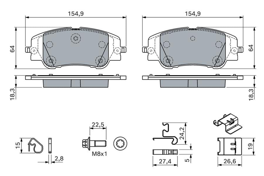 BOSCH 0986460291 ÖN FREN BALATASI CORSA F e 19> MOKKA e 20> 208 19> 2008 19> C4 20> DS3 18> 302mm - Görsel 1