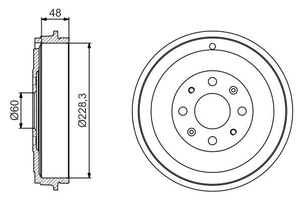 BOSCH 0986477208 ARKA KAMPANA CORSA D 07> CORSA E 14> ADAM 13> PUNTO-GRANDE PUNTO 05> 274x228x61x48x4DL 14 İNÇ 51901444-51901443-55703043 - Görsel 1