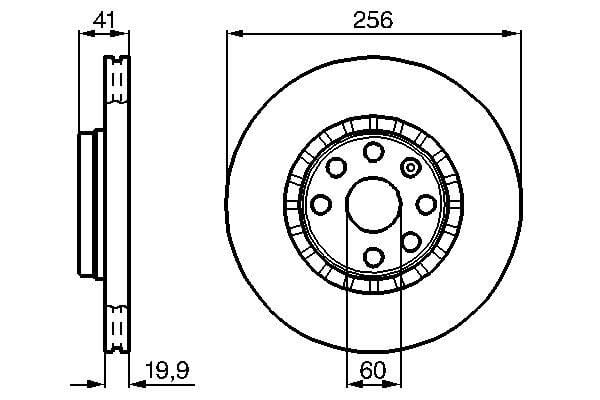 BOSCH 0986478535 ÖN FREN AYNASI ASTRA F-VECTRA A-CORSA B-ASCONA C-AVEO-KALOS 03>13 256x20x4DLxHAVALI 569010-93182285 - Görsel 1