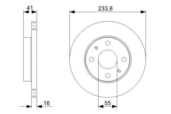 BOSCH 0986479352 ÖN FREN DİSKİ HAVA KANALLI DAIHATSU SIRION M100 M101 98-05 / YRV M200 M201 M211 01-> 234 çap x 4 bijon - Adet disk fiyatıdır - Görsel 1