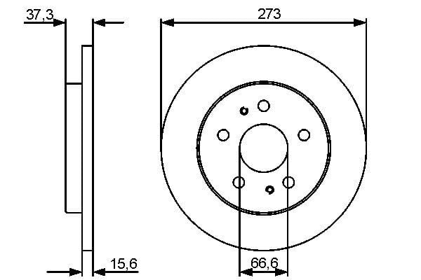 BOSCH 0986479432 ÖN FREN DİSKİ DOLU TİP DAIHATSU TERIOS 1.3L HC-EJ K3-VE J100 J102 J211 97-08 / 1.5L 3SZ-VE J210 06 -> 273 çap x 5 bijon - Adet disk fiyatıdır - Görsel 1