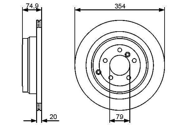 BOSCH 0986479479 FREN DISKI ARKA LAND ROVER RANGE ROVER L320 L322 - Görsel 1