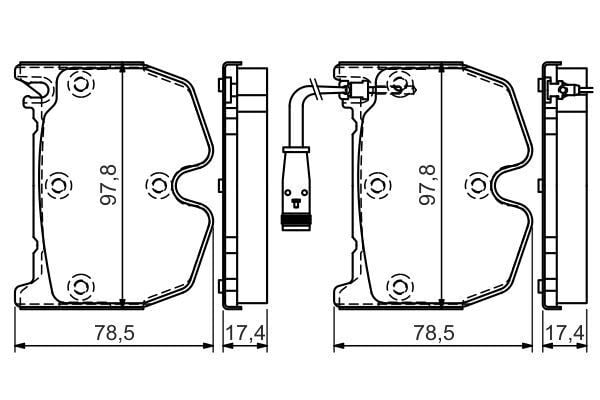 BOSCH 0986494364 FREN BALATASI ON MERCEDES AMG C219 W211 W220 W221 R230 - Görsel 1