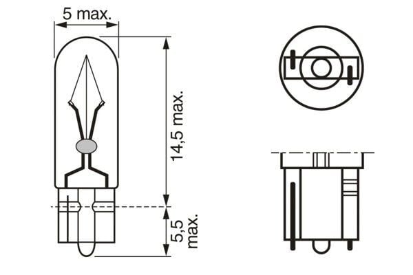 BOSCH 1987302824 1987302931 AMPUL ECO 12V 1.2W KÜÇÜK DİPSİZ GÖSTERGE DUYSUZ W2x4.6d - Görsel 1