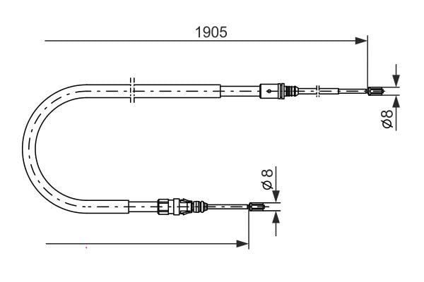 BOSCH 1987477237 EL FREN TELİ P207 06 > 1905 MM - Görsel 1