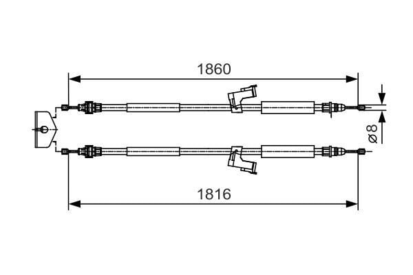 BOSCH 1987482019 EL FREN TELI ARKA SAG/SOL VOLVO C30 05>16 C70 II 06>09 S40 II 05>10 V50 05>12 - Görsel 1